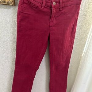 J Brand Women's Deep Red Skinny Jeans